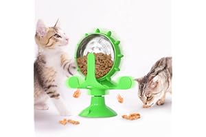 JASOYEPE Dog Puzzle Toys Spin Interactive Cat Slow Feeder,Creative Treat Dispenser for Pets IQ Brain Training Mental Enrichment,Reduce Boredom,Natural Foraging Skills for Smart Small and Medium Pets (Green)