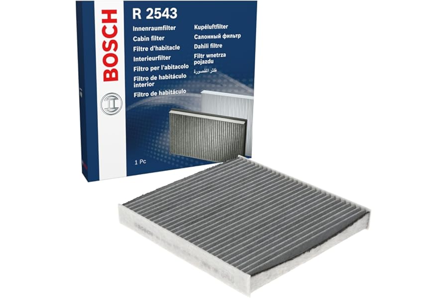 Bosch R2543 Activated Carbon Cabin Filter, Replacement Filter - Against Unpleasant Smells, Pollen and Dust for Cleaner Air Inside the Vehicle