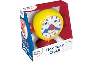 Ambi Toys, Tick Tock Clock, Toy Clock For Learning The Time, Ages 10 Months Plus