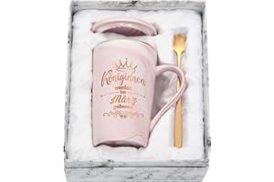 Joymaking Geburtstagsgeschenk für Freund/Freundin, 400ml Geburtstag Geschenke Kaffeetasse mit Spruch - Königinnen werden im März geboren, Rosa