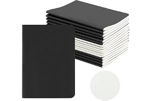Anteckningsbok A6, 100 GSM 16 pack, svart, prickad, 10 x 14 cm, 60 sidor