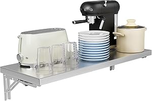 TAIMIKO Stainless Steel Shelf Folding Concession (100cm)-50kg Wall Mounted Serving Stand Shelves for Commercial Kitchens,Food Truck, Trailer Windows Restaurants, Laundry & Utility Rooms