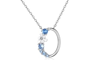 VIKI LYNN Collier Pendentif Lettre Initial A en Mon Collier Prénom Personnalisé en argent fin 925 et Oxyde de zircon Idée cadeau noël pour vos amis Vente seule