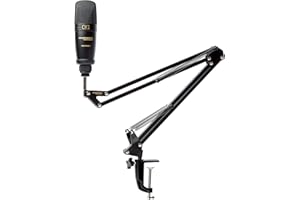 Marantz Professional Pod Pack 1 – USB Kondensator Mikrofon Kit für Gaming, Streaming & Podcasting mit integriertem Audio Interface, verstellbarem Mikrofonarm, Tischklemme, Plug-und-Play