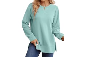 YNIQUE Felpa Donna Oversize a Girocollo con Maniche Lunghe Pullover Top Casual Moda Sciolto Maglione