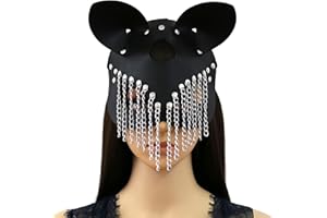 Adorling Halloween Máscara Halloween Catwoman Máscara, Antifaz Sexy para Mujer Adultos, Máscara Veneciana Antifaz Carnaval, Máscara de Cuero PU Negro, Mascaras de Gato para Fiesta de Navidad