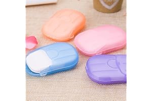 LIUMMRCY Disposable Soap Paper,Portable Hand-Washing Paper,5 Boxes Hand Cleaning Scented Mini Slice Random Color for Outdoor Travel Camping Hiking 100 Sheets