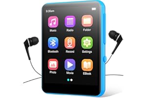 JOLIKER 64GB Lettore MP3 con Bluetooth 5.0, Lettore Musicale Portatile Qualità del Suono HIFI con Altoparlante, 2.4" Full Touch Schermo, E-Book, Sveglia, Radio FM, Registratore Vocale, Supporto fino a 128GB