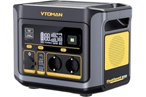 VTOMAN FlashSpeed 600 Centrale Elettrica Portatile 499Wh - 600W(1200W Picco) LiFePO4 Power Station, 100W USB-C, Ricarica da 0-80% in 60 Min, Capacità Espandibile Generatore Solare per Campeggio