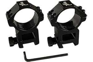 DRAXX Sports Paire de Colliers 25.4mm pour Montage Lunette de Tir - Fixation Solide - Anneaux de 25.4mm, 4 boulons,Rail Picatinny de 21mm, pour Lampes de Poche Laser Lunette Fusil Airsoft