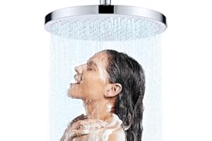 JINYOMFLY Großer Duschkopf Regendusche, 10 Zoll Kopfbrause Regendusche Groß, Verstellbare Grosser Duschkopf Regen xxl Rund, Selbstreinigende Duschbrause, Chrom