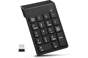 GARSENT Numeric Keypad, 2.4G Wireless Ultra Slim Numeric Keypad 18 Keys With Mini USB Receiver with Auto Sleep Mode for Android, IOS, windowns98/95/NT/ME/2000/XP/Vista/7/8.