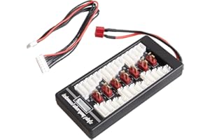 SAGASAVE Scheda di ricarica parallela, Balance Lipo Battery Charging Board RC Modelli 2S-6S con cavo per batterie multiple (spina T)