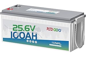 Redodo 24V 100Ah Bateria Litio,Bateria LiFePO4,4000+ Ciclo Profundo, Integrado 100A BMS, Potencia Máxima de Carga 2560W,para Fuera de la Red Caravana Sistemas de Respaldo