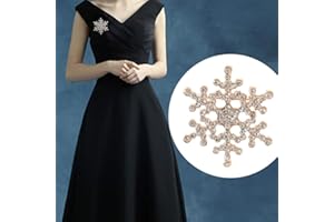 TseenYi - Spilla a forma di fiocco di neve, con diamanti sintetici, spilla natalizia per vestiti, gioiello da regalo per uomini e donne, colore oro