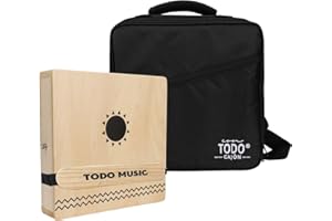 TODO Travel Drum: 3-Tone Portable Cajon with Adjustable Snare, Handcrafted & Includes Carry Bag (TODO 3in1 Travel Cajon The Nile Birch wood CTD-104 4-seitig)