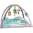 Infantino Milestones & Memories Twist and Fold Gym - Collapsible 4-in-1 Play Mat Stimulating, with 4 Modes and 4 Additional Sensory Toys for Infants and Toddlers, Multicoloured