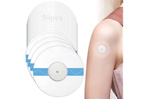 PKCHYE 50 Piezas Parches Freestyle Libre Parches Resistentes Agua Transparente Sensor Parches Tiritas Redondas Kinesiotape para Freestyle Libre 1 2 & 3 dura Hasta 14 Días