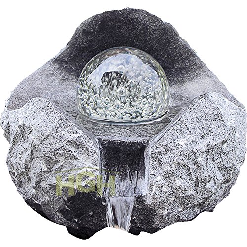 Preisvergleich Produktbild Wasserspiel Lotus Ø 40cm m. Glaskugel, o. Technik