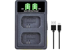 PICKLE POWER NP-FW50 Battery Charger with LED Display and Type-C Charge Port Compatible with Sony Alpha a6500 a6400 a6300 a6000 a5000 a3000 NEX-3 a7R Camera(No battery)