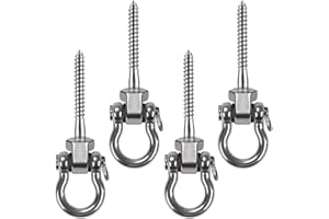BeneLabel 4pcs Swing Hanger, Heavy Duty Hammock Hook Hanging Chair Eye Bolt Screw 130mm Swivel Ceiling Beam Mounting Bracket for Aerial Yoga/Punching Bag/Sandbag, 1800lbs