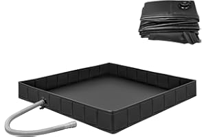 TEODUTE Base Doccia Pieghevole, 104x104x13cm Grande Doccia Portatile con Tubo di Scarico, Base Doccia da Campeggio, Tenda Doccia Vassoio Tenda da Campeggio all'aperto