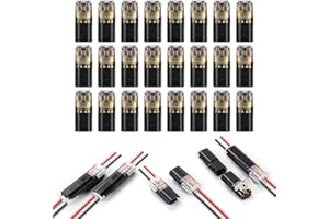 Flintronic Conectores Eléctricos Rapidos, 24 Unidades Conector de Enchufe para Coche, 2 Pines Conector de Cable, 18-22 AWG Conector de Conexión Rápida de Cable, Empalmes Cables Electricos