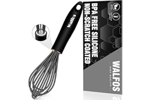 Walfos 21,5 cm trzepaczka silikonowa do mieszania, trzepaczki ze stali nierdzewnej, druty silikonowe, do mieszania, ubijania, spieniania i mieszania