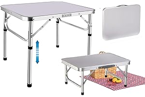 7Sevenjokers Portable Folding Camping Table, 2ft Small Lightweight Foldable Outdoor Garden Table with Aluminum Frame and Handle for Outdoor, Picnic, Cooking, Beach, Hiking, Fishing