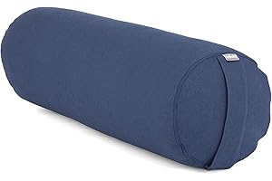 Bodhi - Cuscino a rullo da yoga, 65 x 23 cm, in cotone robusto, fodera amovibile, lavabile a 30 °C, passante per trasportarlo, imbottitira e colore a scelta