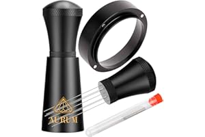 AURUM GOURMET TOOLS Aurum® Kit Prensar Cafe Acero Inoxidable Prensa Espresso 51 mm Distribuidor Portafiltro Herramienta Prensa Café Premium Accesorios Espresso Baristas Prensa Café Molido Manual Máquina Espresso