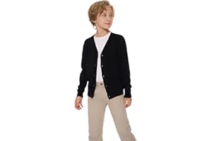 SMILING PINKER Cardigan da Bambino in Cotone con Scollo V Abbottonatura