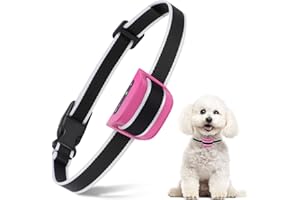 HZK Small Dog Bark Collar Rechargeable, Anti Bark Collar Humane & Safe Bark Collar for Small Dogs, Anti Bark Collars for Dogs Training with 7 Sensitivity and Beep Vibration Mode, Pink