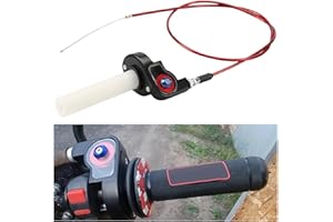 CGEAMDY Acceleratore a Rotazione Rapida per Moto, Quick Turn Twist Con Cavo, Impugnatura Acceleratore Rapida E Cavo (Rosso)