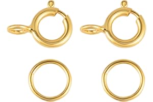 ‎ALEXCRAFT ALEXCRAFT 40 Stück Sterling Silber 925 Kettenverschluss Federverschlüsse, 18 Karat Vergoldet Federschnalle mit Offenen Biegeringe für Armbänder Halskette Verlängerungskette Schmuckherstellung (5mm)