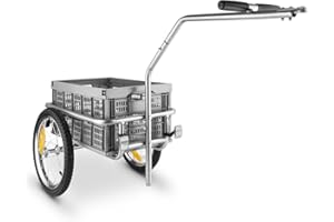 DURAMAXX Big Mike - Rimorchio per Biciclette, Cassone di Trasporto, Volume 70 L, capacità: Max. 40 kg, Frizione Sfera per Biciclette da 26"a 28", Telaio in Tubo Verniciato a Polvere