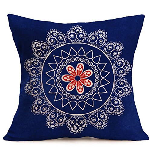 Preisvergleich Produktbild Kissenbezug Kissenhülle KissenbezügeVovotrade New Bohemian Muster Ethno-Stil Dekokissen Cover Auto Kissenbezug Kissenbezug Deko-Sofa Kissenbezug Bett Decor Sleeper Pillow Nackenkissen (D, 43cm*43cm)