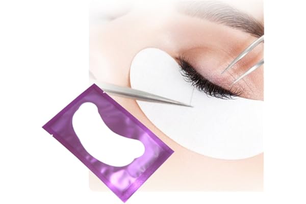50 Paire Patchs Pour Extensions de Cils Patch de Cils Gel Patch Non Pelucheux Gel Yeux Patchs Cils Pad Eye Masque Beauté Outil (Violet)