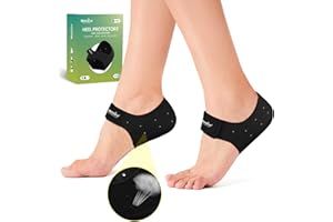 Welnove - Taloneras de gel para fascitis plantar, alivio del dolor y espolón calcáneo, tendinitis de Aquiles, talones secos agrietados (mujer: 35,5 a 40, hombre: 36 a 39)