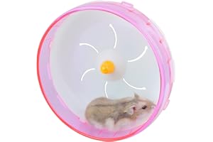 Andiker Ruota da Corsa per Criceti, 18cm Ruota da Jogging Silenziosa per Criceti Accessorio della Gabbia per Criceti Golden Silk Shih Tzu Bear (rose 18cm)