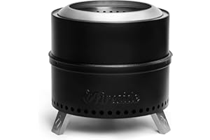 TURBRO Palenisko bezdymne 48,3 cm do spalania drewna na zewnątrz, przenośny piec kempingowy ze stali nierdzewnej 304 ze stojakiem, wyjmowany pojemnik na popiół, wodoszczelna torba do przechowywania,