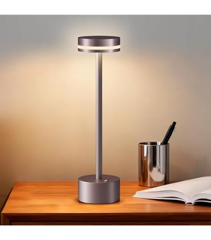Lampe Tactile 3 Couleurs 5000mAh Lampe De Table Sans Fil Adiwo - 5000mAh - IP65 étanche - 3 Modes Couleur - Métal Aluminium - Contrôle Tactile Lampe 3 Couleurs Réglable