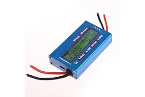 Amazingdeal365 Enkel likströmsanalysator 12 V 24 V Watt Volt Amp Meter Solenergi Vind Analysator Energimonitor