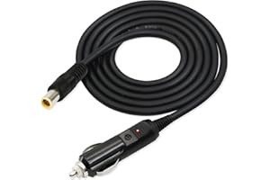 GINTOOYUN Encendedor de cigarrillos de coche a DC 8 mm,DC7909 7.9 x 5.5 mm Cable de alimentación de cargador de coche,cable de 12 V para DVR de coche,altavoces Bluetooth,cámara,GPS,ordenador portátil