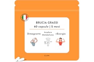 CLIIN Brucia Grassi Potenti Veloci, Integratore Made in Italy 60 capsule, Dimagrante forte veloce, Perdita peso, Termogenico, Drenante, Energia, Bruciagrassi