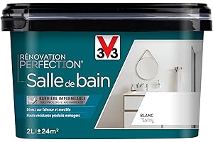 V33 Peinture de rénovation salle de bain, Rénovation perfection Blanc satin 2L
