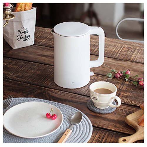 Bouilloire lectrique compacte Storm Sch avec fonction de cuisson humide, 1,5 l, 1800 W, bouilloire en acier inoxydable - Bouilloire lectrique - Bouilloire lectrique avec rglage de la temprature - 30 C - Fonction maintien au chaud - Systme d'arrt automatique - Protection contre le schage