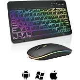 Microcase RGB Tablet ve Telefonlar i&ccedil;in T&uuml;rk&ccedil;e Bluetooth Klavye ve Mouse Set - AL7815 Siyahh
