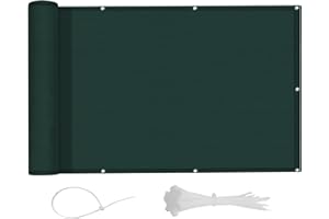 LOVE STORY Pantalla de Privacidad para Balcón 90x400cm,Impermeable Tela PES,Toldo con Ojales, Protección UV, Ideal para Jardín, Piscina y Barandillas,Verde