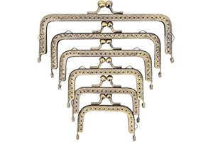 PH PandaHall 6 Dimensioni Telaio Metallico Bacio Telaio Metallo Borsa Chiusura Fibbia retrò rettangolo Metallo Fai da Te cornici Borsa Cucito Frizione Maniglia Hardware, Bronzo Antico